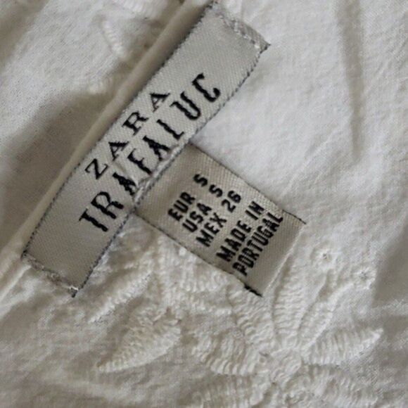 Women's ZARA Balletcore Scalloped Flowy Racerback Top White Size Small - Picture 7 of 7